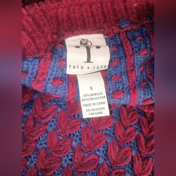 Buckle Burgundy and Blue Knit Sweater - Picture 4 of 4